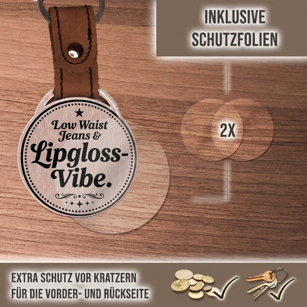 Personalisierter Foto-Schlüsselanhänger "Low Waist Jeans & Lipgloss-Vibe." Craftbrothers