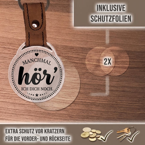 Personalisierter Foto-Schlüsselanhänger "Manchmal hör' ich dich noch." Craftbrothers