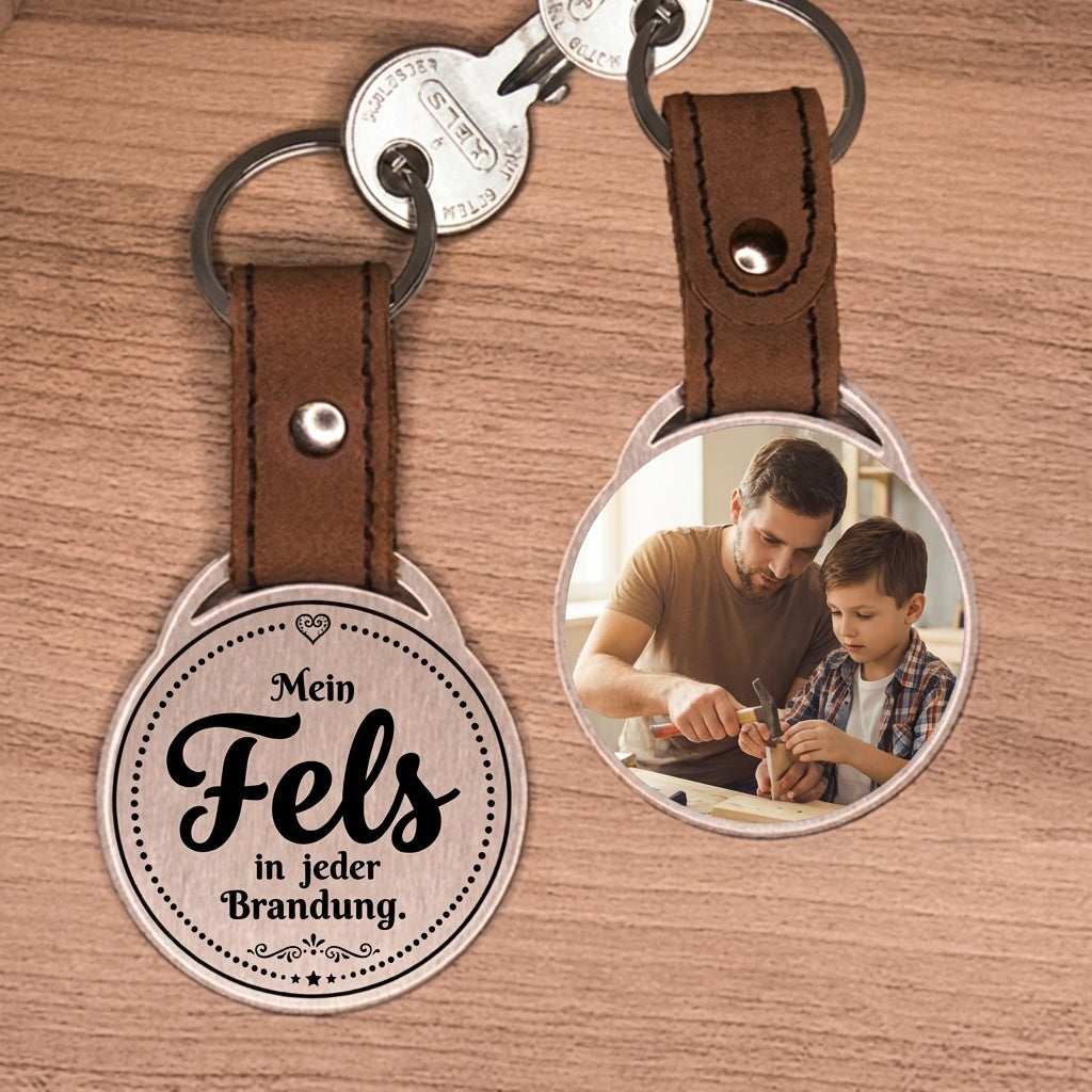 Personalisierter Foto-Schlüsselanhänger "Mein Fels in jeder Brandung." Craftbrothers