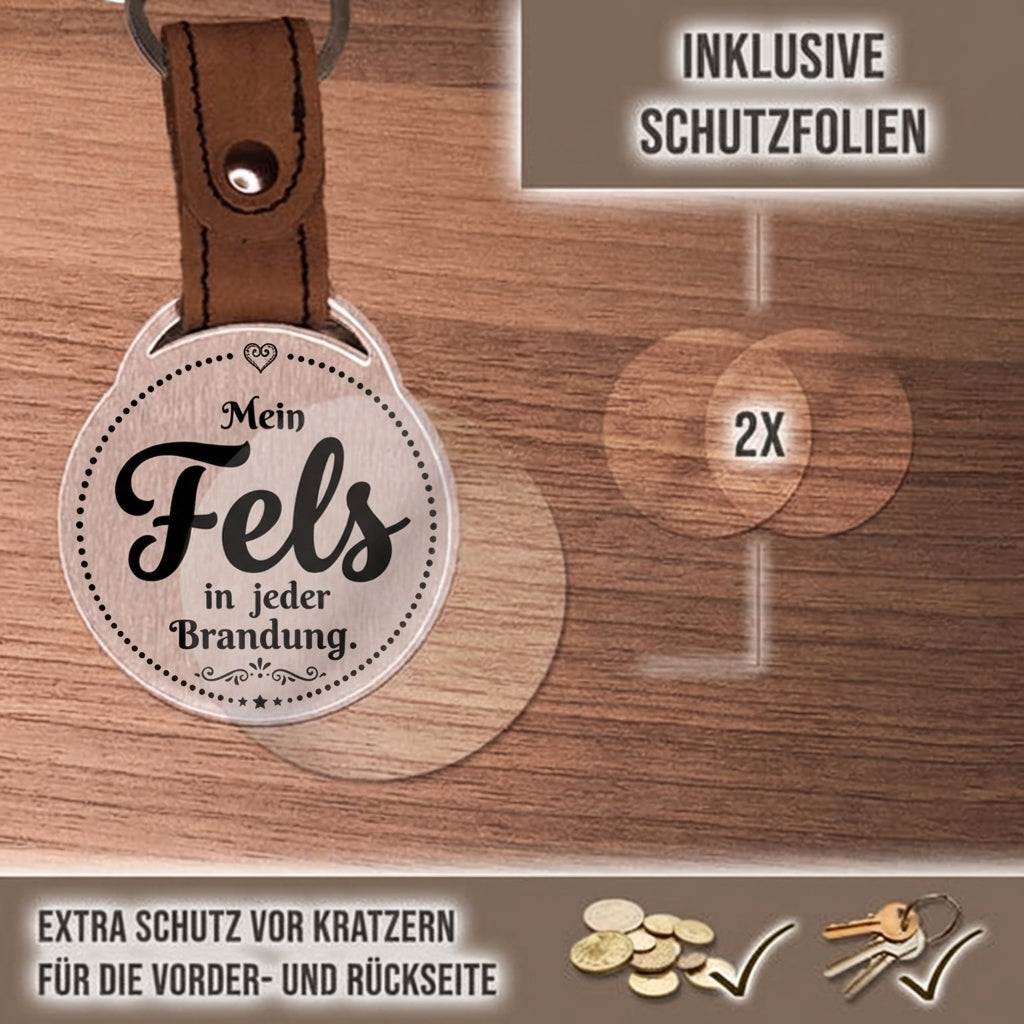 Personalisierter Foto-Schlüsselanhänger "Mein Fels in jeder Brandung." Craftbrothers