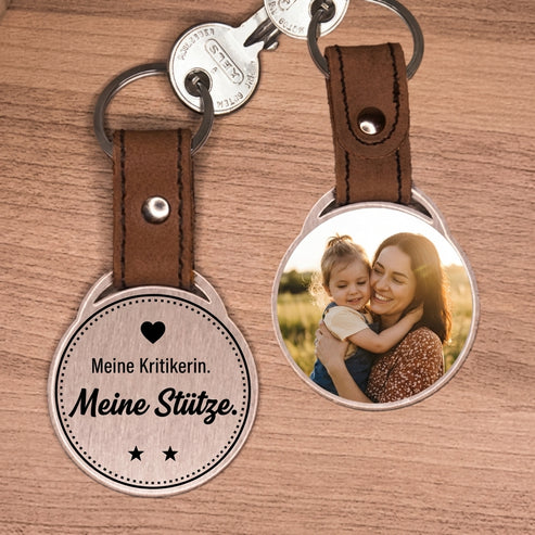 Personalisierter Foto-Schlüsselanhänger "Meine Kritikerin. Meine Stütze." Craftbrothers