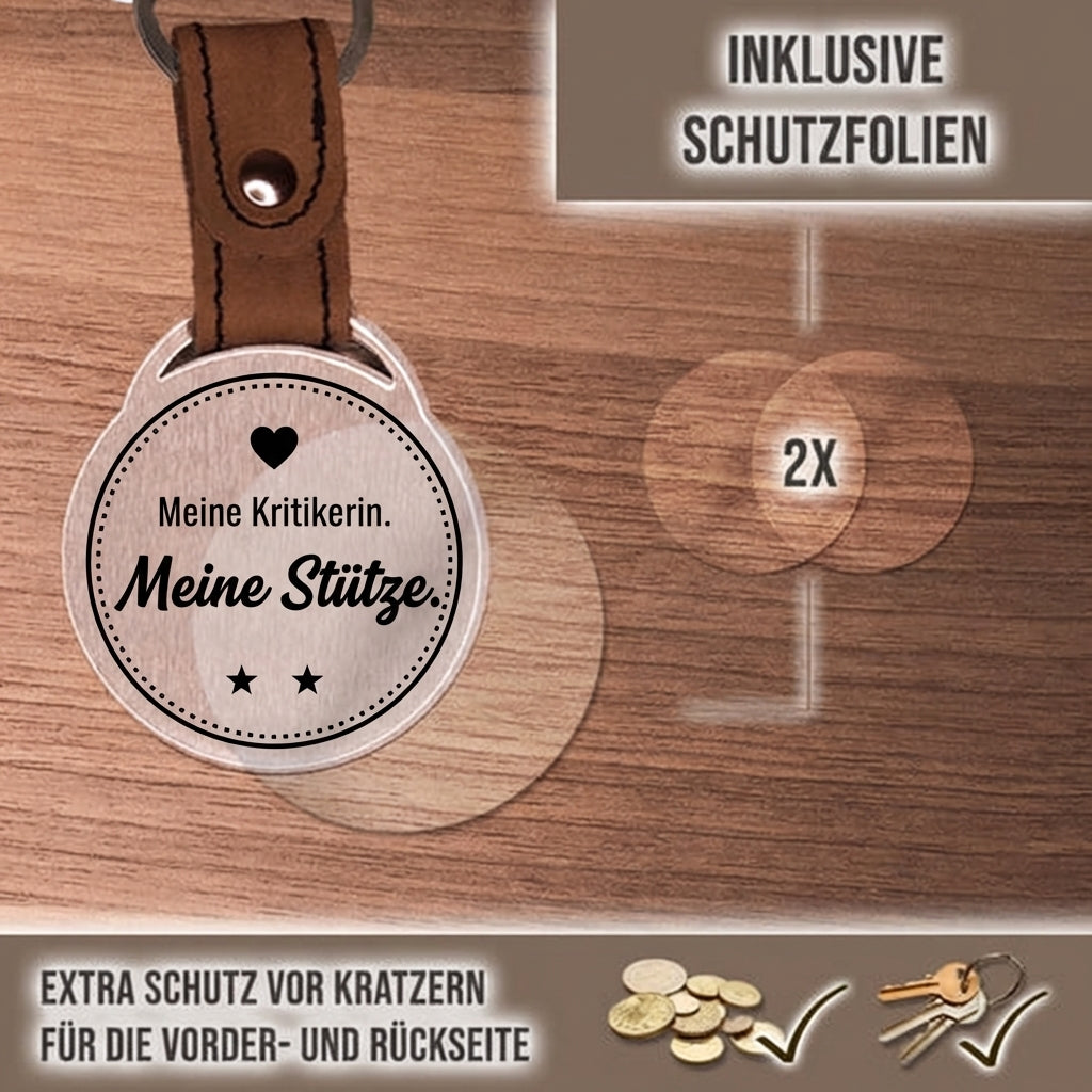 Personalisierter Foto-Schlüsselanhänger "Meine Kritikerin. Meine Stütze." Craftbrothers
