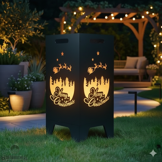 Feuertonne Merry Christmas aus edlem Stahl