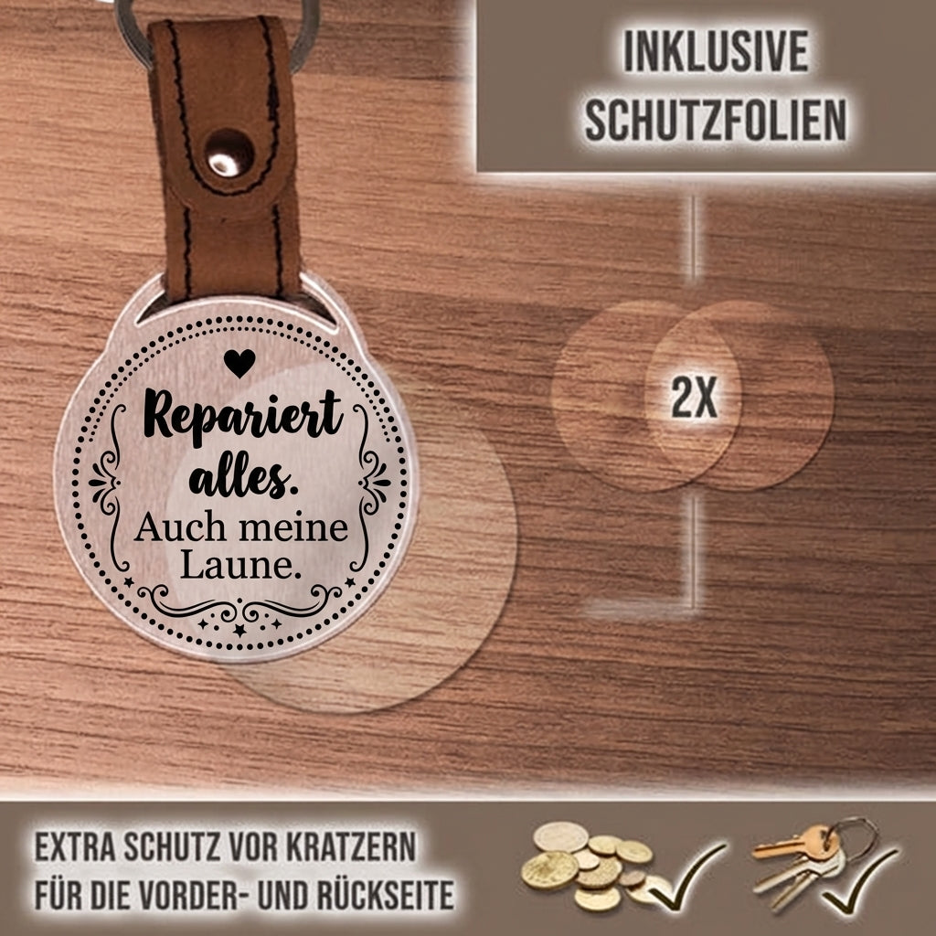 Personalisierter Foto-Schlüsselanhänger "Repariert alles. Auch meine Laune." Craftbrothers
