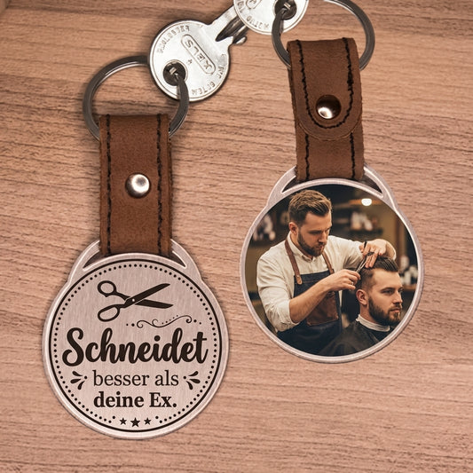 Personalisierter Foto-Schlüsselanhänger "Schneidet besser als deine Ex." Craftbrothers