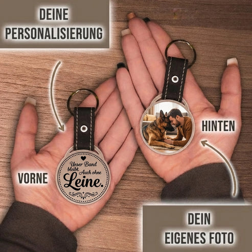 Personalisierter Foto-Schlüsselanhänger "Unser Band bleibt. Auch ohne Leine." Craftbrothers