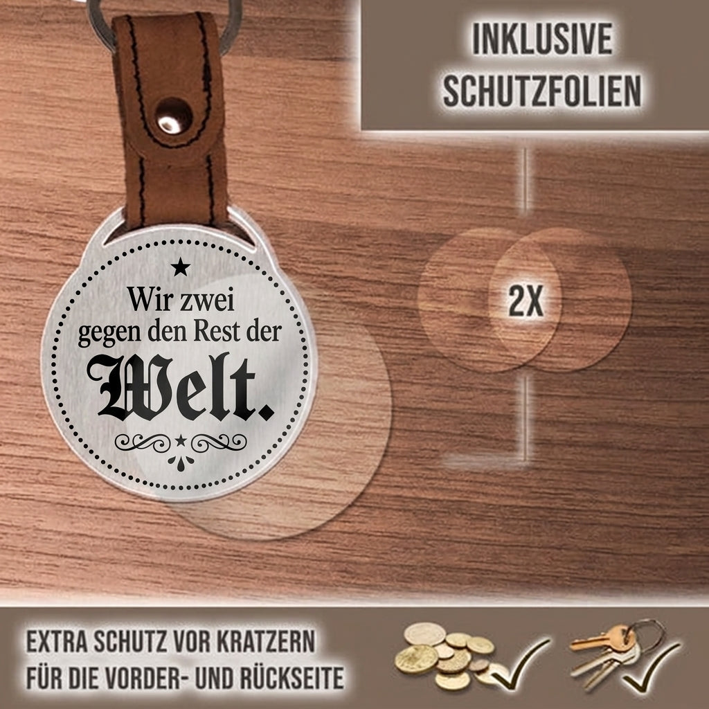 Personalisierter Foto-Schlüsselanhänger "Wir zwei gegen den Rest der Welt." Craftbrothers