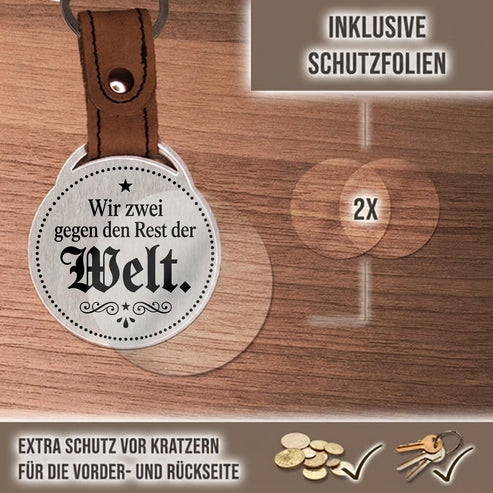 Personalisierter Foto-Schlüsselanhänger "Wir zwei gegen den Rest der Welt." Craftbrothers