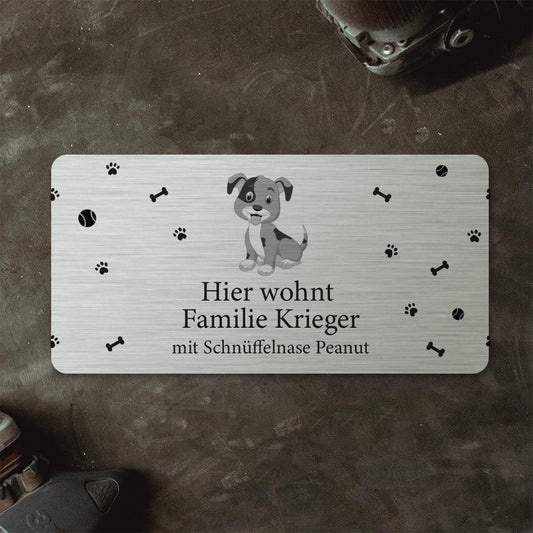 Türschild "Familie mit Hund" - Bei diesem Türschild wird auch Eure Schnüffelnase bedacht. Türschilder MTM 