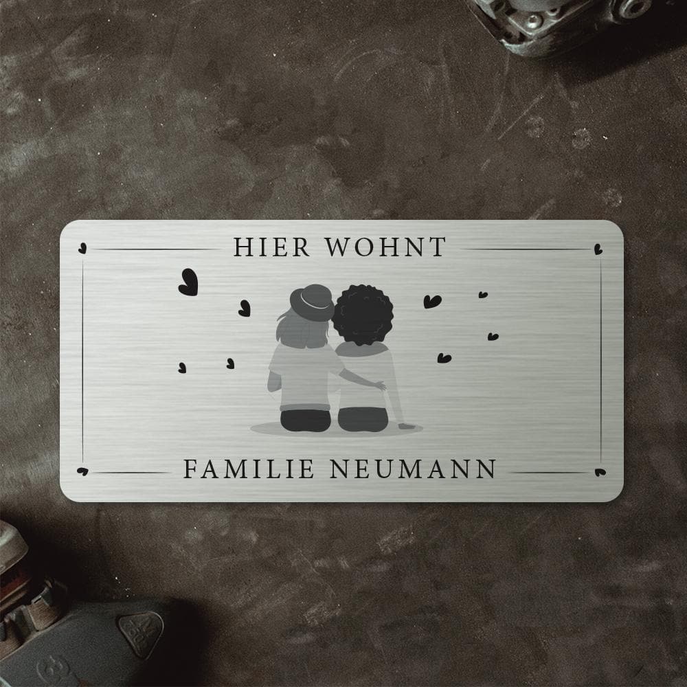 Türschild "We are family" - Zwei Frauen (personalisierbar) Türschilder MTM 