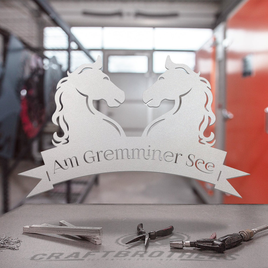 Stahl Pferdesilhouette mit zwei Pferden Craftbrothers 