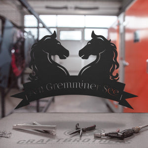 Stahl Pferdesilhouette mit zwei Pferden Craftbrothers 
