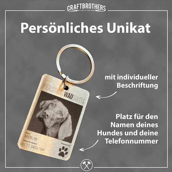 Personalwausweis - Hundemarke für alle Rassen Craftbrothers 