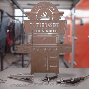"BBQ BRO Grillstation (1-türig)" aus edlem Stahl (personalisierbar) Craftbrothers 