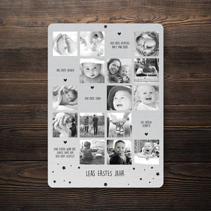 personalisierbare Tafel "Babys erstes Jahr" - einzigartige Erinnerung an das erste Lebensjahr Deines Kindes Tafel Craftbrothers 