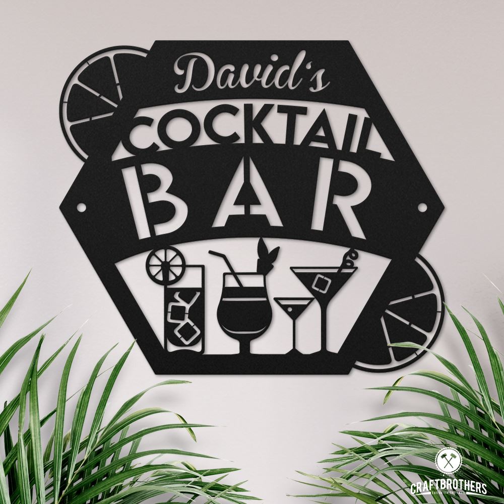 Barschild - Cocktail Bar (personalisierbar) – Craftbrothers
