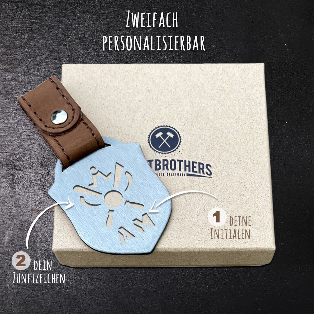 "Drechsler" Personalisierbarer Laser-Schlüsselanhänger für Männer Craftbrothers 