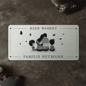 Türschild "We are family" - Eltern und 2 Söhne (personalisierbar) Türschilder MTM 