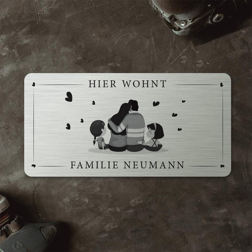 Türschild "We are family" - Eltern, 2 Töchter (personalisierbar) Türschilder MTM 