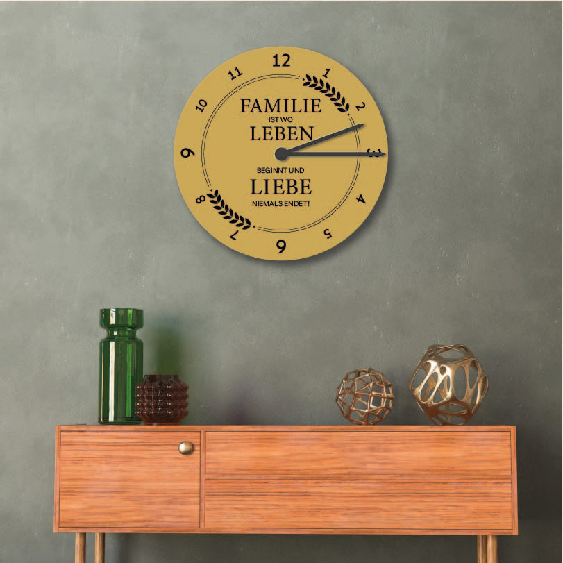 Wanduhr - Familie ist aus edlem Stahl Wanduhren Craftbrothers 