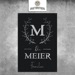 Türschild "Blumenranke" (personalisierbar) Türschilder Craftbrothers 