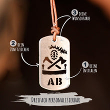 Laden Sie das Bild in den Galerie-Viewer, Personalisierbare Zunftzeichen-Halskette für Männer Craftbrothers Forstwirt 