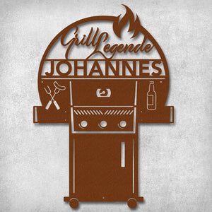 "BBQ Napoleon Grill - Flame" aus edlem Stahl (personalisierbar) Craftbrothers 