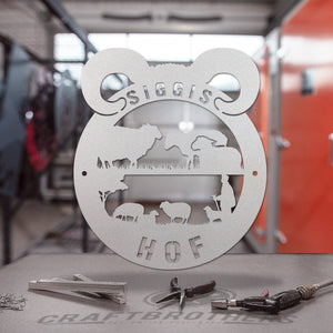 Hofschild - Schafe aus edlem Stahl (personalisierbar) Craftbrothers 