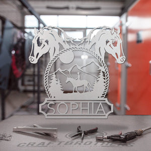 Hofschild - Westernpferde aus edlem Stahl (personalisierbar) Craftbrothers 