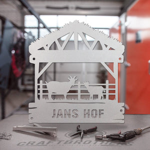 Hofschild - Ziegen aus edlem Stahl (personalisierbar) Craftbrothers 