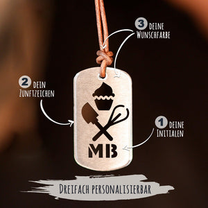 Personalisierbare Zunftzeichen-Halskette für Männer Craftbrothers Konditor 