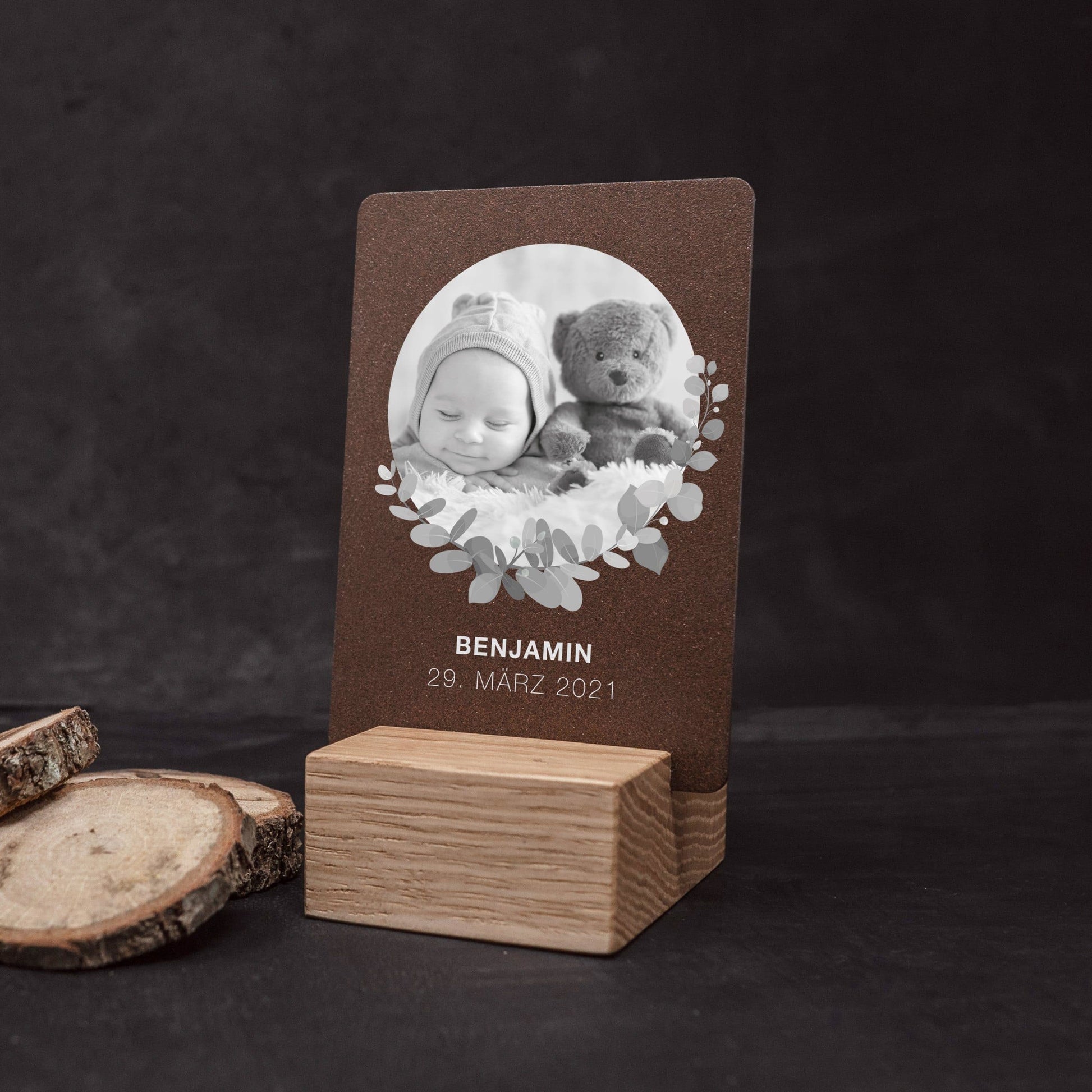 Little Message - Babyfoto "Eukalyptus Rund" Craftbrothers 