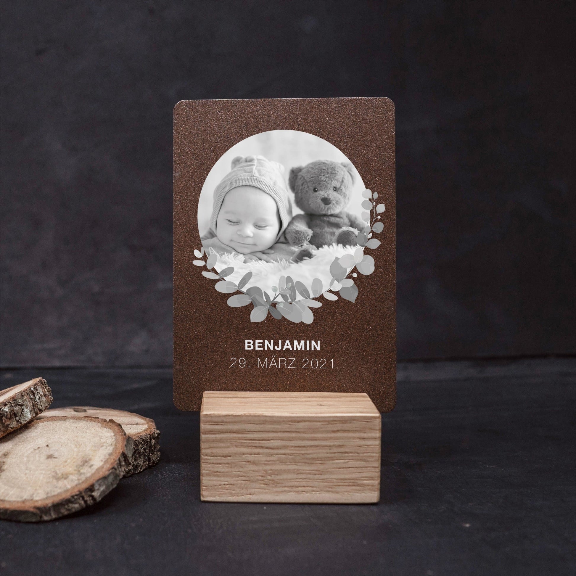 Little Message - Babyfoto "Eukalyptus Rund" Craftbrothers 