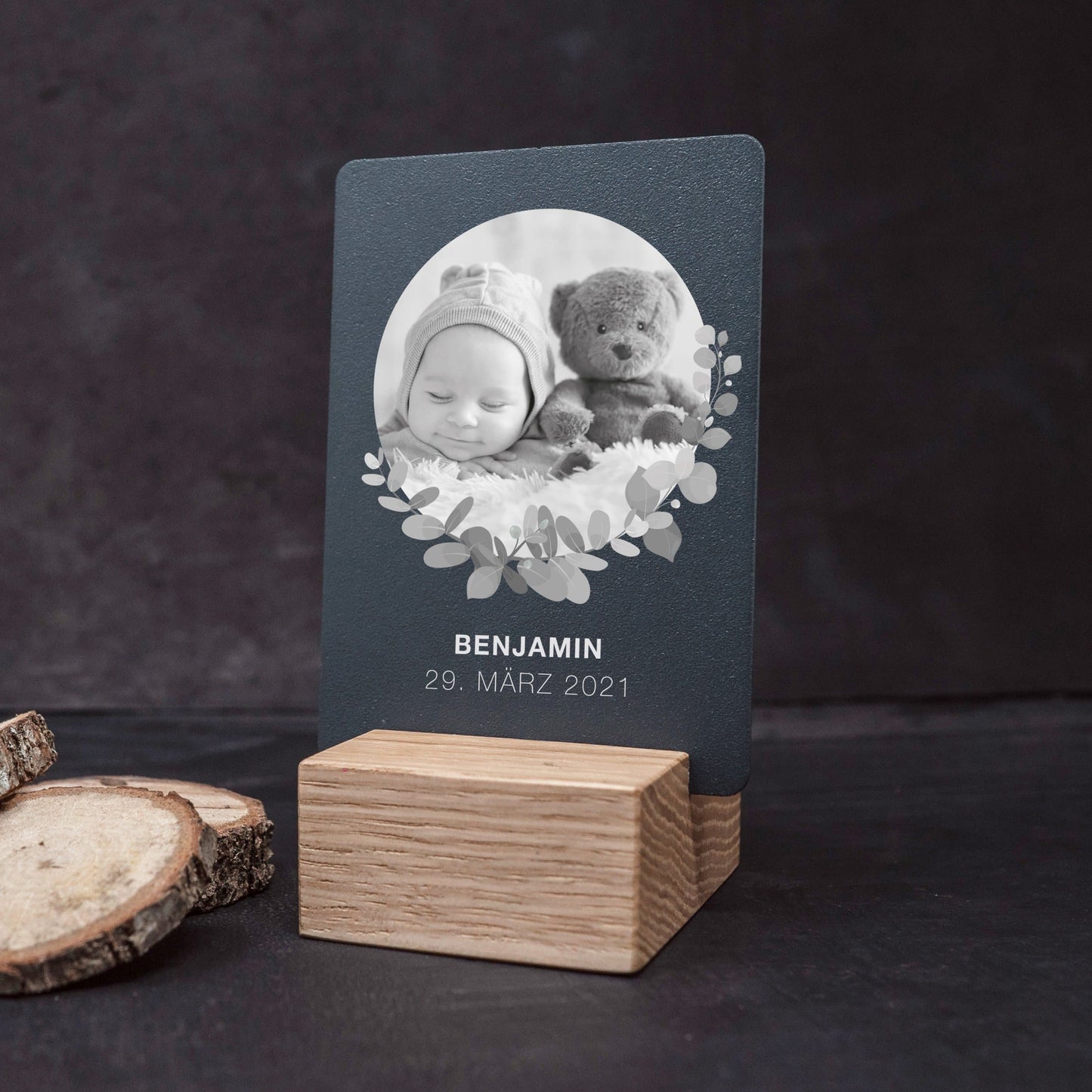 Little Message - Babyfoto "Eukalyptus Rund" Craftbrothers 