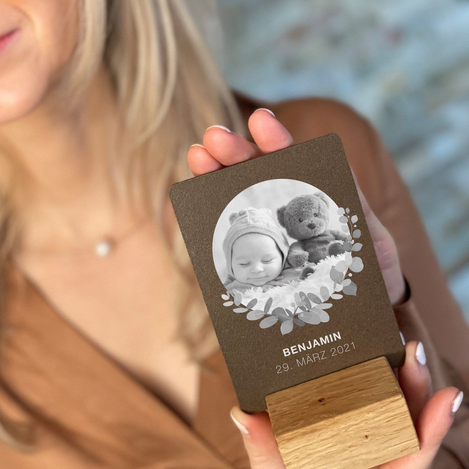 Little Message - Babyfoto "Eukalyptus Rund" Craftbrothers 