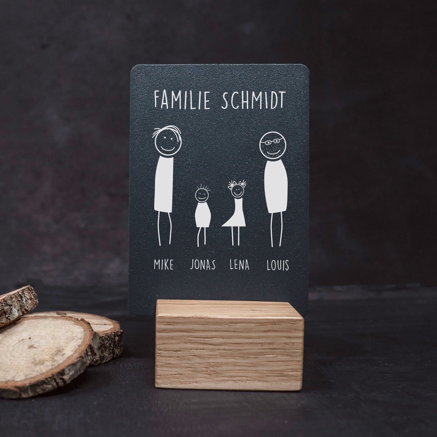 Little Message - Strichmännchen Familie "2 Papas mit Sohn & Tochter" Craftbrothers 