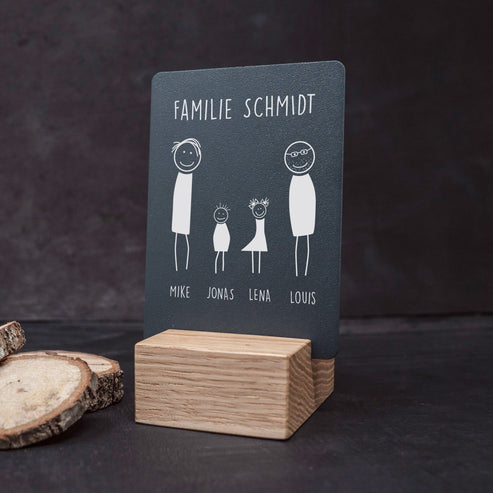 Little Message - Strichmännchen Familie "2 Papas mit Sohn & Tochter" Craftbrothers 