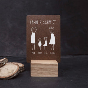 Little Message - Strichmännchen Familie "Mama & Papa mit kleinem Sohn & großer Tochter" Craftbrothers 