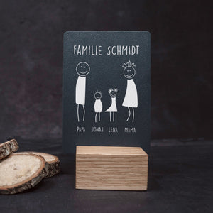Little Message - Strichmännchen Familie "Mama & Papa mit kleinem Sohn & großer Tochter" Craftbrothers 