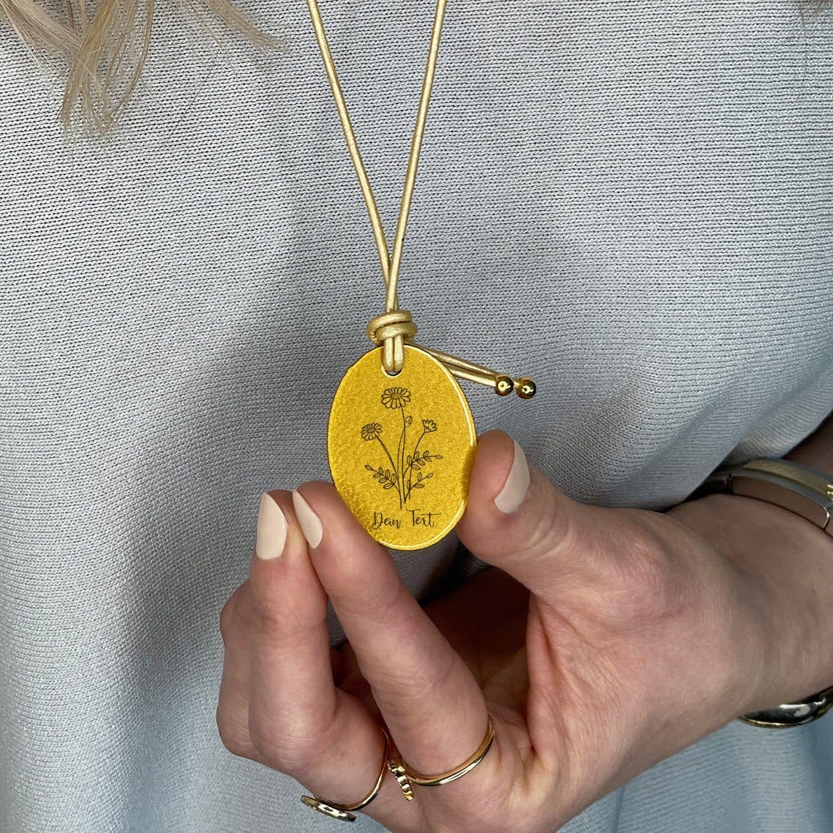 personalisierbare Halskette Lieblingsblume "Margariten" Craftbrothers 