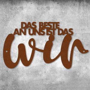 Motivationsspruch "Das Beste an uns ist das WIR" aus edlem Stahl (personalisierbar) Craftbrothers 
