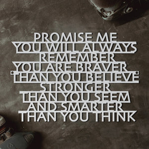 Motivationsspruch "Promise me" aus edlem Stahl (personalisierbar) Craftbrothers 