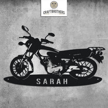 Laden Sie das Bild in den Galerie-Viewer, &quot;Harley Silhouette mit Wunschtext&quot; aus edlem Stahl (personalisierbar) Craftbrothers 