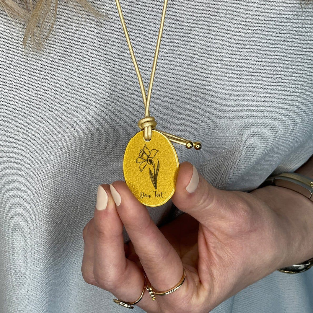 personalisierbare Halskette Lieblingsblume 