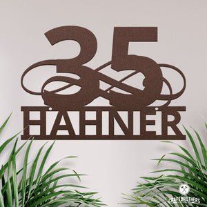Hausnummern-Türschild Ornamental Style einzeilig (personalisierbar) Craftbrothers 