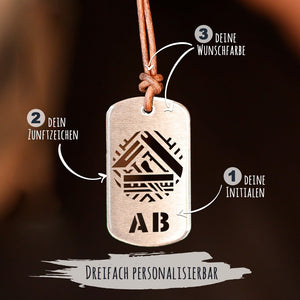 Personalisierbare Zunftzeichen-Halskette für Männer Craftbrothers Parkettleger 