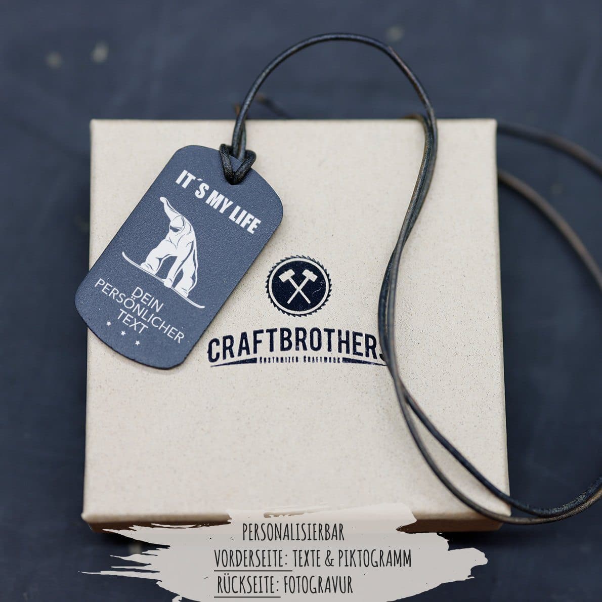 "Freestyle Snowboarder" Personalisierbare Halskette für Männer Craftbrothers 