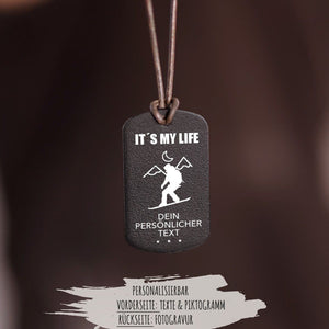 "Snowboarder in Bergen" Personalisierbare Halskette für Männer Craftbrothers 