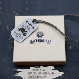 "Motorrad" Personalisierbare Halskette für Männer Craftbrothers 