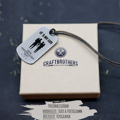 "Familie mit 2 Kindern" Personalisierbare Halskette für Männer Craftbrothers 